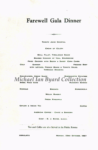 The Gala Dinner Menu